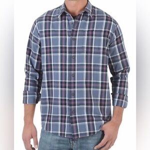 Wrangler Men's Cotton Casual Plaid Button-Down Shirt Big & Tall 3XL